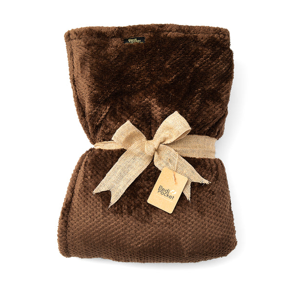 Dark Brown XXL Fleece Foot Pocket Blanket & Throw PediPocket